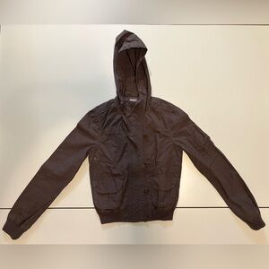 Halogen Woman’s Rain Jacket. Brown Woman’s XS